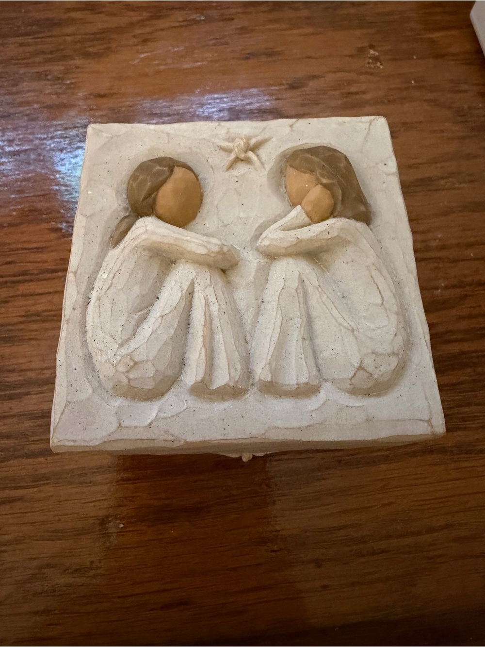 Willow Tree Cream Friendship Figurine Trinket Box
